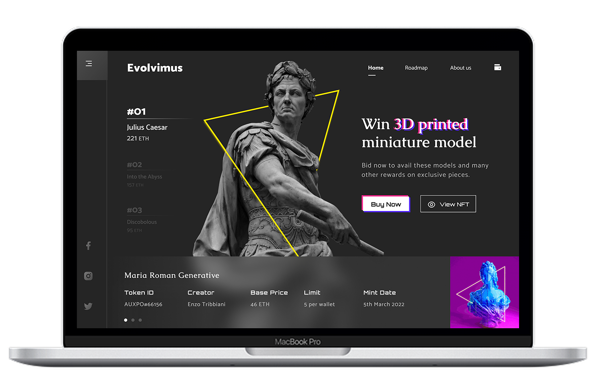 Laptop showing a modern web design